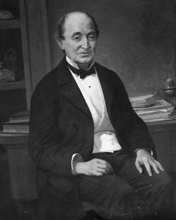 Ignacio Domeyko, rector de la Universidad de Chile (1867-1883) y creador del Gabinete de Lectura (1852). Retrato de Giovanni Mocchi.